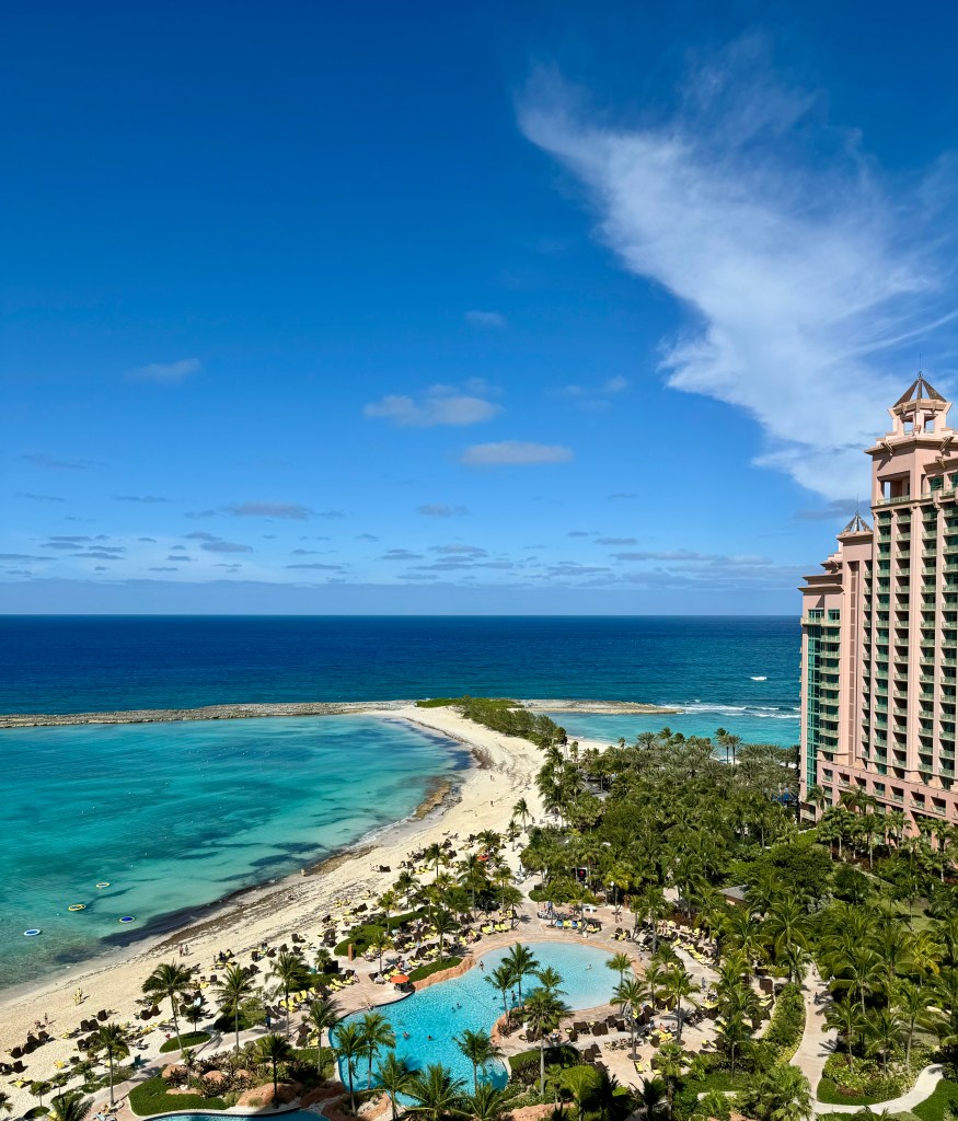 View from oceanview room of Reef Tower at Atlantis 